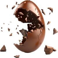 AI generated Chocolate egg exploded photo