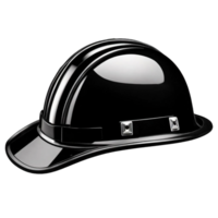 ai generado negro construcción la seguridad casco del trabajador sombreros duros png aislado en transparente antecedentes ai generativo