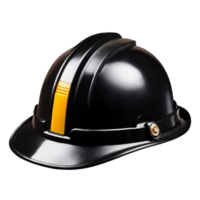 AI generated Black construction safety helmet worker's hardhats PNG isolated on transparent background AI Generative