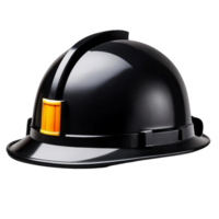 ai generado negro construcción la seguridad casco del trabajador sombreros duros png aislado en transparente antecedentes ai generativo