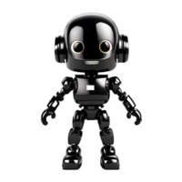 ai genererad glad söt svart stående humanoid robot png isolerat på en transparent bakgrund ai generativ