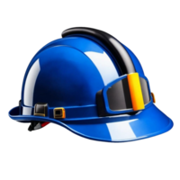 ai generado azul construcción la seguridad casco del trabajador sombreros duros png aislado en transparente antecedentes ai generativo