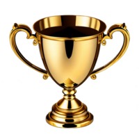 AI generated Gold trophy cups isolated on a transparent background, including awards, winner cups, and medal artwork in graphic design AI Generative png