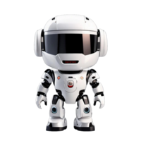 AI generated Cheerful cute white standing humanoid robot PNG isolated on a transparent background AI Generative