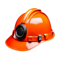 AI generated Orange construction safety helmet worker's hardhats PNG isolated on transparent background AI Generative