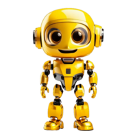 ai genererad glad söt gul stående humanoid robot png isolerat på en transparent bakgrund ai generativ