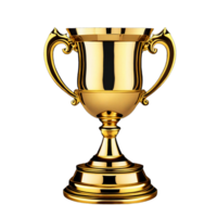 AI generated Gold trophy cups isolated on a transparent background, including awards, winner cups, and medal artwork in graphic design AI Generative png