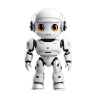 AI generated Cheerful cute white standing humanoid robot PNG isolated on a transparent background AI Generative