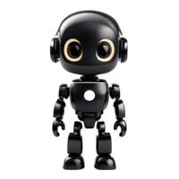 AI generated Cheerful cute black standing humanoid robot PNG isolated on a transparent background AI Generative