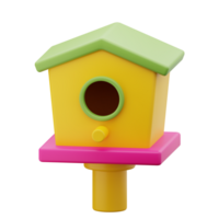 3d spring bird house icon png