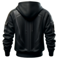 AI generated Black hoodie sweatshirt with a back view design. This sweatshirt is perfect for a casual and comfortable look isolated on transparent background AI Generative png