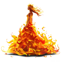 AI generated Woman of Fire. fiery girl isolated on transparent background png