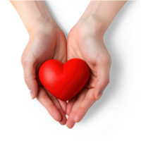 AI generated Two Hands Holding a Heart Clipart Isolated on transparent background png