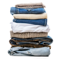 AI generated Stack of folded clothes isolated on transparent background png