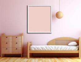 ai generado hermosa y moderno para niños dormitorio interior diseño para hogar. Bosquejo pinturas generado por ai contenido foto