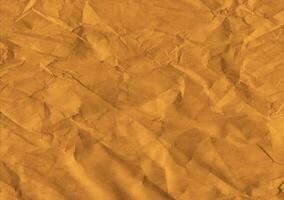 Crumpled brown kraft paper texture banner background photo