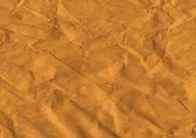 Crumpled brown kraft paper texture banner background photo