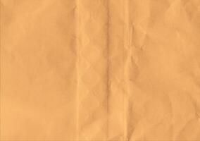 Crumpled brown kraft paper texture banner background photo