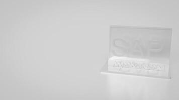 The Sap on notebook for technology concept 3d rendering. photo