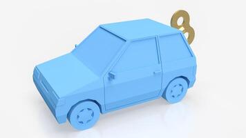 el azul coche viento arriba para automóvil o transporte concepto 3d representación. foto