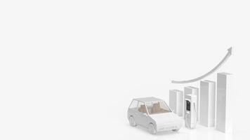 The white car and electric station for EV car concept 3d rendering. photo