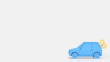 el azul coche viento arriba para automóvil o transporte concepto 3d representación. foto