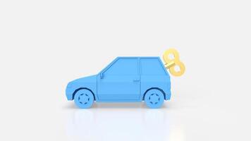 The Blue car wind up for automobile or transportation concept 3d rendering. photo