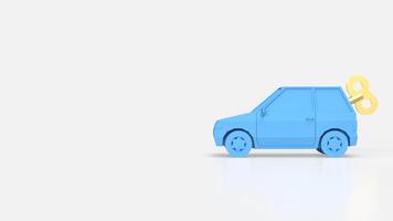 el azul coche viento arriba para automóvil o transporte concepto 3d representación. foto