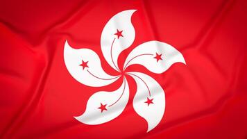 The Hong Kong flag for Business or geopolitical  concept 3d rendering. photo