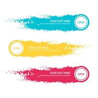 Set of three modern lower third banner template. Vector