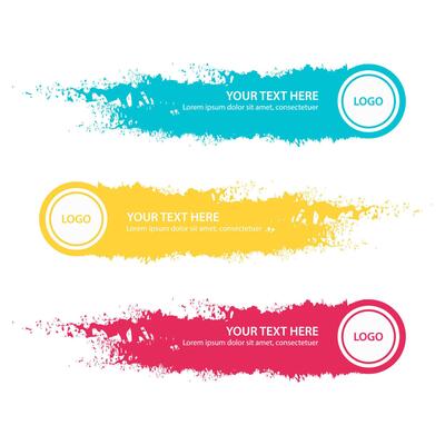 Set of three modern lower third banner template. Vector