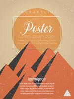 Retro poster. The Egyptian pyramids. The Sahara desert. Vector Illustrator. Eps 10 - Vector