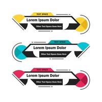 Set of three modern lower third banner template. Vector