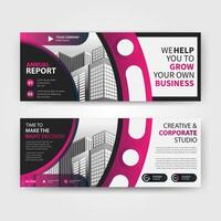 Purple color abstract corporate business banner template, horizontal advertising business banner layout template for website design. Vector