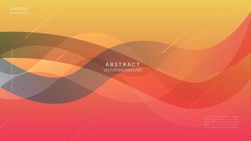 Modern abstract line, wavy background with Gradient Orange Color. Vector Illustrator. Eps 10 - Vector