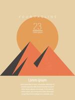 Retro poster. The Egyptian pyramids. The Sahara desert. Vector Illustrator. Eps 10 - Vector