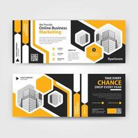 Business abstract vector template for Brochure, Annual Report, Magazine, Poster, Corporate Presentation, Portfolio, Flyer with yellow and black color size A4, Front and back