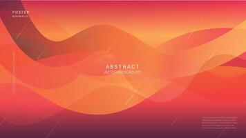 Modern abstract line, wavy background with Gradient Orange Color. Vector Illustrator. Eps 10 - Vector