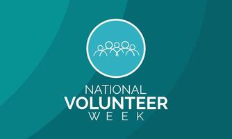 Vector illustration on the theme of National Volunteer week observed each year during third week of April. Greeting card,Banner poster, flyer and background design.