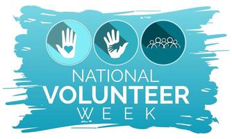 Vector illustration on the theme of National Volunteer week observed each year during third week of April. Greeting card,Banner poster, flyer and background design.