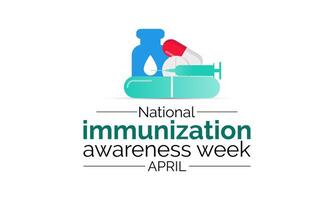mundo inmunización semana observado en último semana de abril desde 24 a 30 bandera, póster, volantes. vector ilustración. vector ilustración.