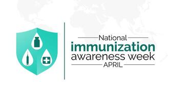 mundo inmunización semana observado en último semana de abril desde 24 a 30 bandera, póster, volantes. vector ilustración. vector ilustración.