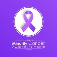 National Minority Cancer awareness Month of April. Poster , banner design template Vector illustration.