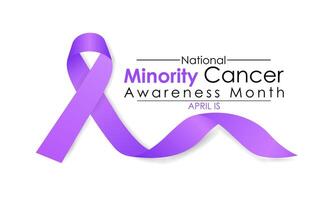 National Minority Cancer awareness Month of April. Poster , banner design template Vector illustration.