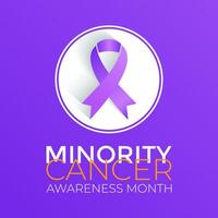 National Minority Cancer awareness Month of April. Poster , banner design template Vector illustration.