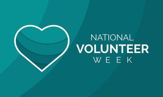 Vector illustration on the theme of National Volunteer week observed each year during third week of April. Greeting card,Banner poster, flyer and background design.