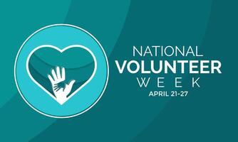 Vector illustration on the theme of National Volunteer week observed each year during third week of April. Greeting card,Banner poster, flyer and background design.