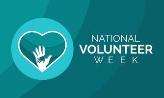 Vector illustration on the theme of National Volunteer week observed each year during third week of April. Greeting card,Banner poster, flyer and background design.