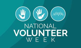 Vector illustration on the theme of National Volunteer week observed each year during third week of April. Greeting card,Banner poster, flyer and background design.