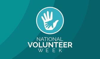 Vector illustration on the theme of National Volunteer week observed each year during third week of April. Greeting card,Banner poster, flyer and background design.